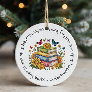 Ik ben dol op het lezen van boeken en boekenliefhe keramisch ornament