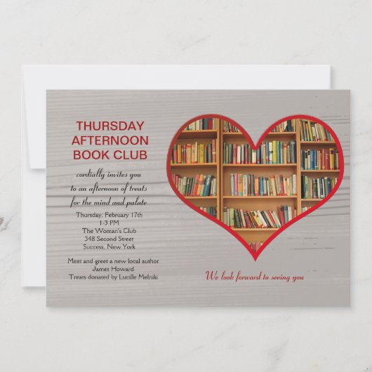 Ik ben dol op het lezen van Book Club Invitation Kaart (Voorkant)