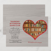 Ik ben dol op het lezen van Book Club Invitation Kaart (Voorkant / Achterkant)