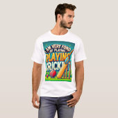 "Ik ben dol op het spelen van cricket t-shirt" T-shirt (Voorkant volledig)