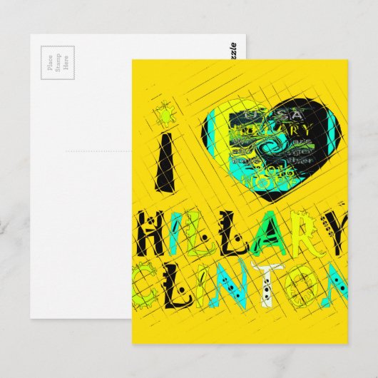 Ik ben dol op Hillary USA Art Print Briefkaart (Voorkant / Achterkant)