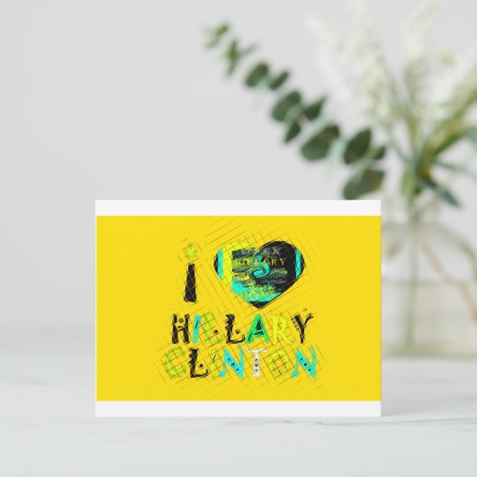 Ik ben dol op Hillary USA Art Print Briefkaart (Staand voorkant)