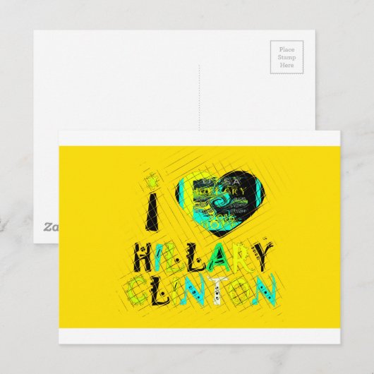 Ik ben dol op Hillary USA Art Print Briefkaart (Voorkant / Achterkant)