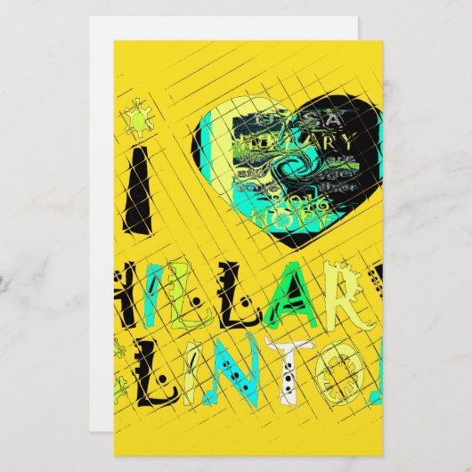 Ik ben dol op Hillary USA Art Print Briefpapier (Voorkant / Achterkant)