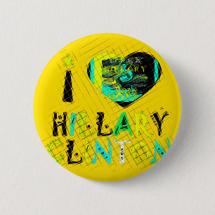 Ik ben dol op Hillary USA Art Print Ronde Button 5,7 Cm