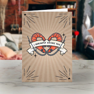 Ik ben dol op je garnalen Tattoo Valentijn Kaart