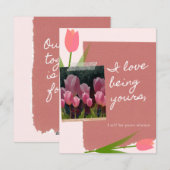 Ik ben dol op jullie zijn met Tulip Romantic Valen Feestdagenkaart (Voorkant / Achterkant)