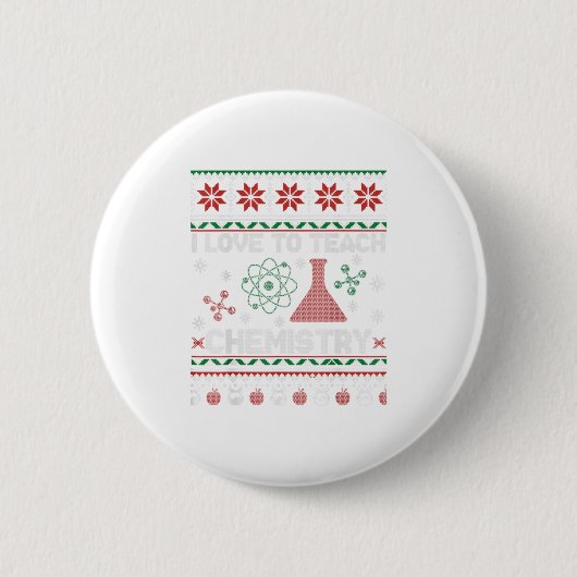 Ik ben dol op kerstcadeautjes voor de chemie ronde button 5,7 cm (Voorkant)