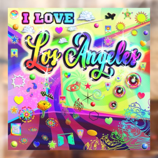 Ik ben dol op Los Angeles Cool Energy Window Cling Raamsticker (Vel 2)