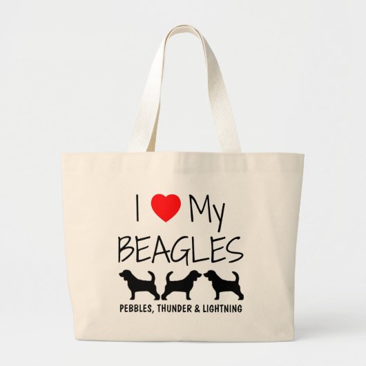 Ik ben dol op mijn drie beagles grote tote bag (Voorkant)
