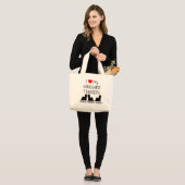 Ik ben dol op mijn drie Yorkshire Terriers Grote Tote Bag (Voorkant (model))