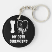 Ik ben dol op mijn Gothic Vriendin die hartfoto's Sleutelhanger (Achterkant)