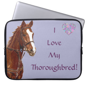 Ik ben dol op mijn Thoroughbred Horse Laptop Bag Sleeve