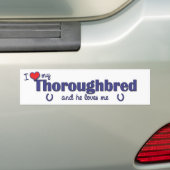 Ik ben dol op mijn Thoroughbred (mannelijk paard) Bumpersticker (Op auto)