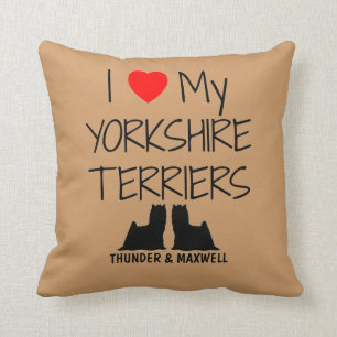 Ik ben dol op mijn twee Yorkshire Terriers Kussen