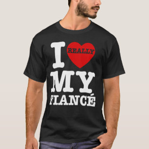 Ik ben dol op mijn verloofde Retro koppel Matching T-shirt