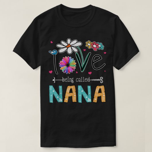Ik ben dol op Nana Daisy Sunflower Moeder T-shirt (Design voorkant)
