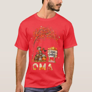Ik ben dol op oma Farmer Fall Leaves Autumn T-shirt