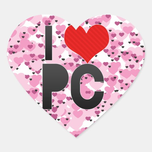 Ik ben dol op pc hart sticker (Voorkant)