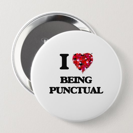 Ik ben dol op Punctual Ronde Button 4,0 Cm (Voorkant /achterkant)