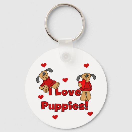 Ik ben dol op Puppies Tshirts en cadeaus Sleutelhanger (Voorkant)