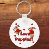 Ik ben dol op Puppies Tshirts en cadeaus Sleutelhanger (Voorkant)