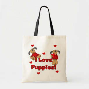 Ik ben dol op Puppies Tshirts en cadeaus Tote Bag