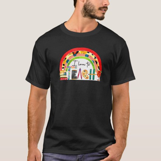 Ik ben dol op schoolleraar t-shirt (Voorkant)