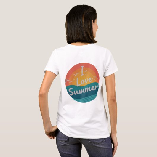 Ik ben dol op Summer Women's Basic T-shirt (Achterkant volledig)