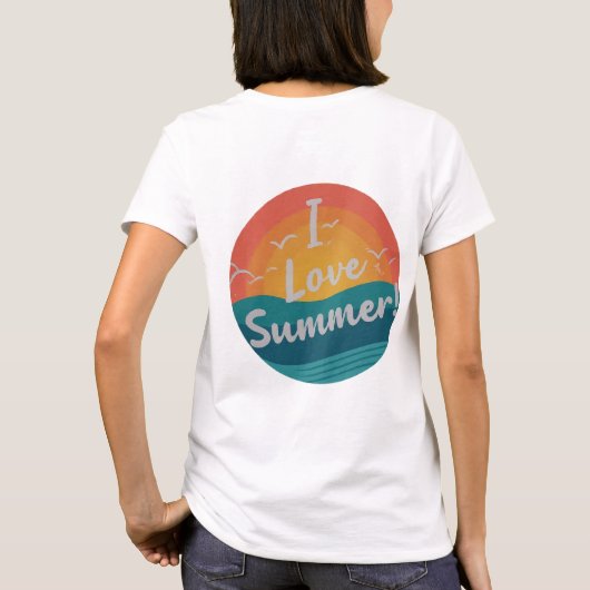 Ik ben dol op Summer Women's Basic T-shirt (Achterkant)