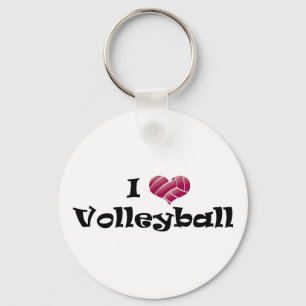 Ik ben dol op volleybal (rood) sleutelhanger