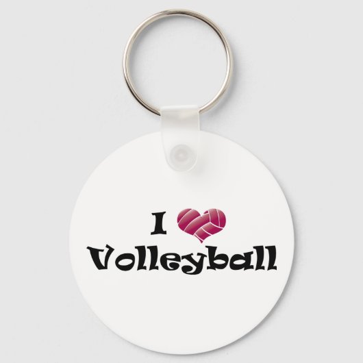 Ik ben dol op volleybal (rood) sleutelhanger (Voorkant)
