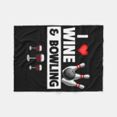 Ik ben dol op wijn en bowlingballen bowler strike fleece deken (Voorkant (Horizontaal))