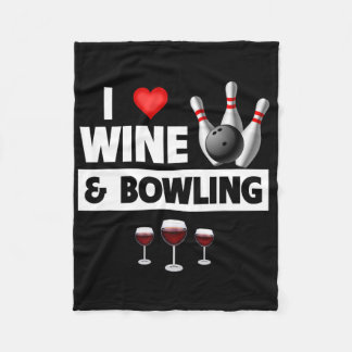 Ik ben dol op wijn en bowlingballen bowler strike fleece deken