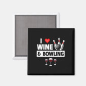 Ik ben dol op wijn en bowlingballen bowler strike magneet (Voorkant / Achterkant)