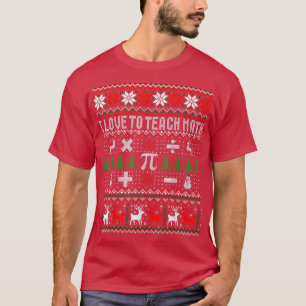 Ik ben dol op Wiskunde lomp kerstkeuken T-shirt