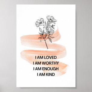 Ik ben dol op zelfliefdespositieve bevestiging poster