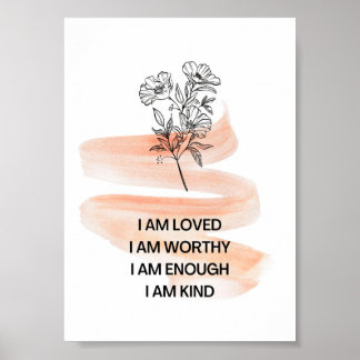 Ik ben dol op zelfliefdespositieve bevestiging poster