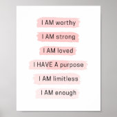 Ik ben dol op zelfliefdespositieve bevestiging poster (Voorkant)