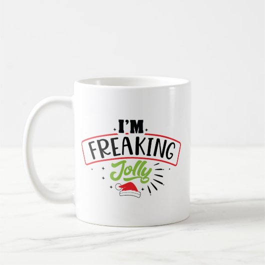 Ik ben dolblij met Kerstmis Grappig Koffiemok (Links)