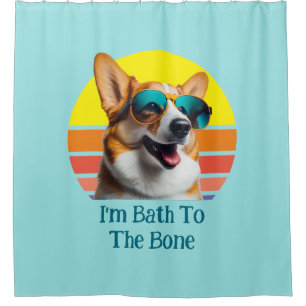 Ik ben dood voor de botte grappige Corgi met zonne Douchegordijn