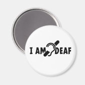 Ik ben doof. Beperkt gehoor. Doven, slechthorend Magneet (Voorkant / Achterkant)