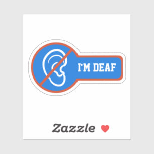 Ik ben doof - Doofheid uniek ontwerp Sticker