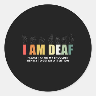 Ik ben doof Dove gebarentaal Ronde Sticker