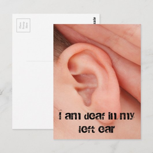 Ik ben doof in mijn linkeroor briefkaart (Voorkant / Achterkant)