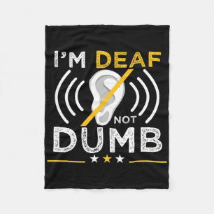Ik ben Doof. Niet Dom. Asl Dove Gebarentaal Doof Fleece Deken