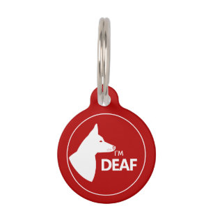 Ik ben doof rood en witte hond W/ gepantserde oren Huisdierpenning