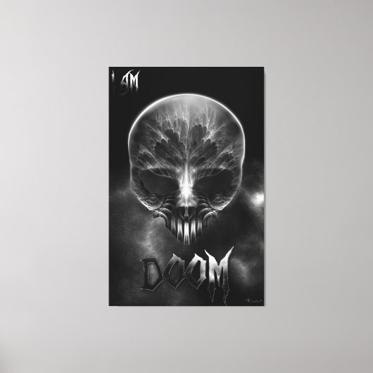 Ik ben Doom Fractal Skull Canvas Afdruk (Voorkant)