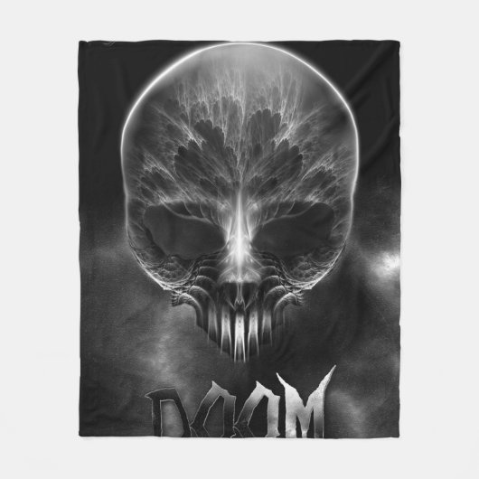 Ik ben Doom Fractal Skull Fleece Deken (Voorkant)