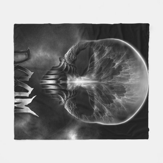 Ik ben Doom Fractal Skull Fleece Deken (Voorkant (Horizontaal))
